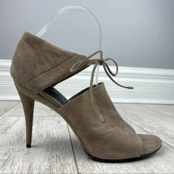 Alexander Wang 40 suede leather tie up nude tan heels sandals - Picture 2 of 4